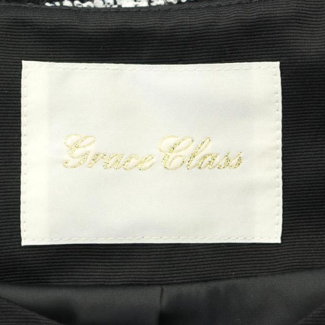 【中古】グレース位置付け 23SS シャイニーツイードジャケット 否色合い上衣 スパンコールかざり付ける 読み合わせる 36 黒