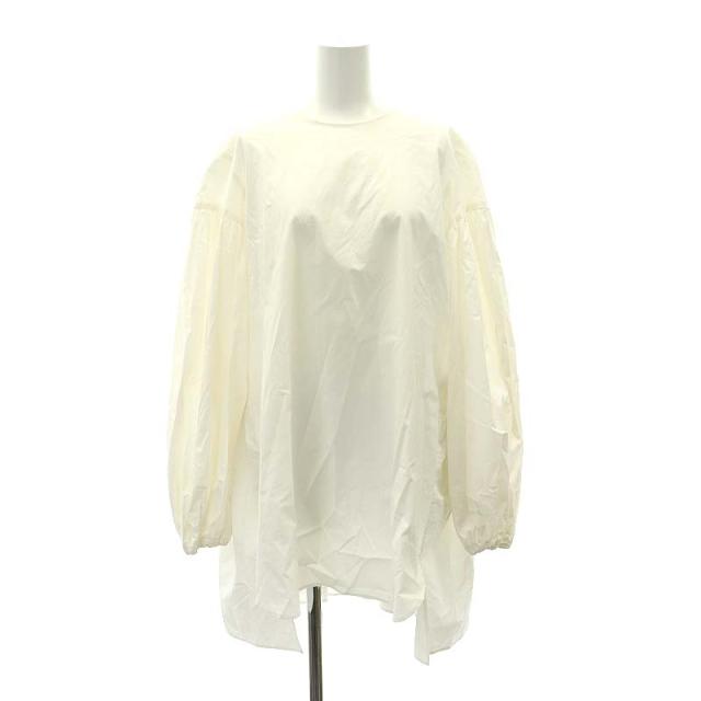 【中古】ヨーコチャン YOKO CHAN バックティアードチュニックブラウス 長袖 クルーネック 38 M 白 ホワイトの通販は