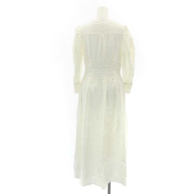 【中古】ハーリップトゥ Jacaranda Linen Blend Dress ワンピース ロング マキシ丈 九分袖 リネン M 白 レディース_1