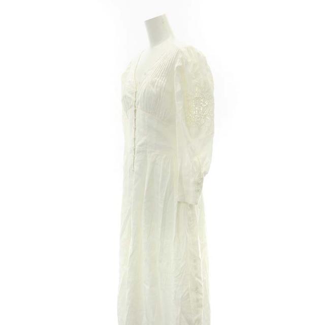 【中古】ハーリップトゥ Jacaranda Linen Blend Dress ワンピース ロング マキシ丈 九分袖 リネン M 白 レディース_3