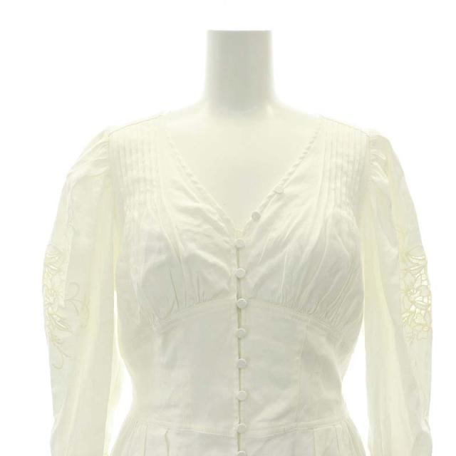 【中古】ハーリップトゥ Jacaranda Linen Blend Dress ワンピース ロング マキシ丈 九分袖 リネン M 白 レディース_4