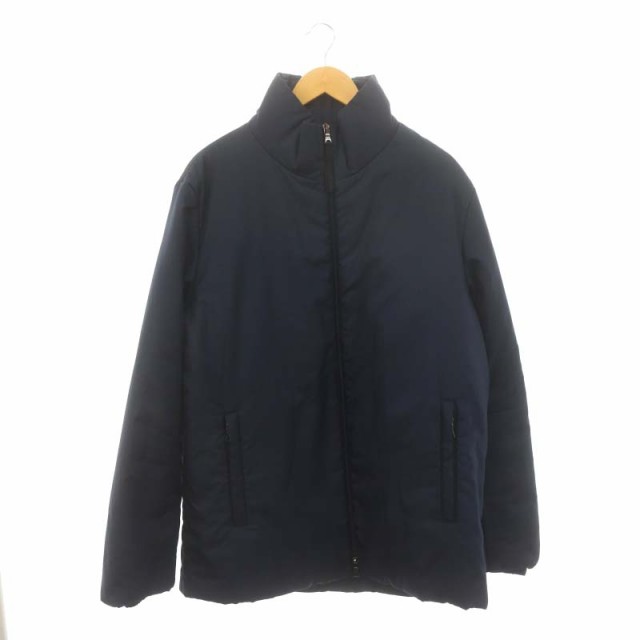 【中古】プラダ PRADA 中綿 ハイネックジップアップジャケット ブルゾン 50 紺 ネイビー /DF ■OS メンズ