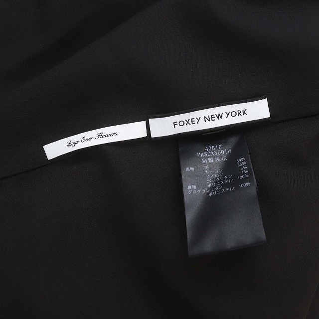 【中古】フォクシーニューヨーク 43816 23AW SCHOOL GIRL SKIRT スカート 膝丈 フレア ウール混 38 グレー 黒_2