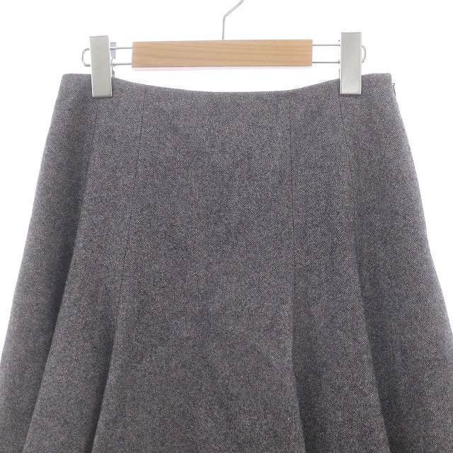 【中古】フォクシーニューヨーク 43816 23AW SCHOOL GIRL SKIRT スカート 膝丈 フレア ウール混 38 グレー 黒_3