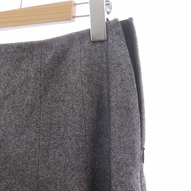 【中古】フォクシーニューヨーク 43816 23AW SCHOOL GIRL SKIRT スカート 膝丈 フレア ウール混 38 グレー 黒_4