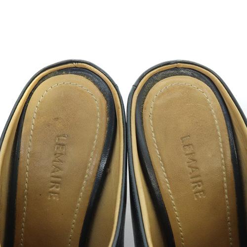 【中古】ルメール LEMAIRE チャンキーヒール レザーサンダル ハイヒール 23.5cm 黒 べージュ /SR4 ■SH レディース