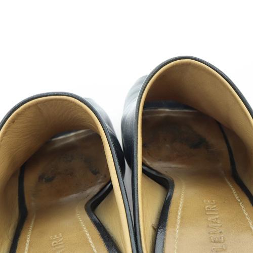 【中古】ルメール LEMAIRE チャンキーヒール レザーサンダル ハイヒール 23.5cm 黒 べージュ /SR4 ■SH レディース