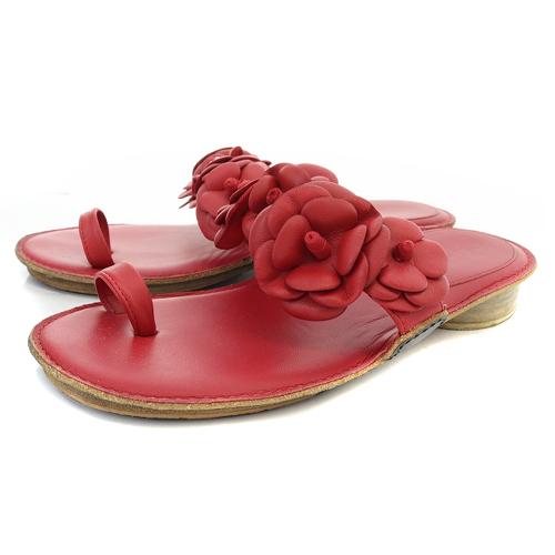 シャネル カメリア ココマーク フラット サンダル ミュール 36C 23cm  