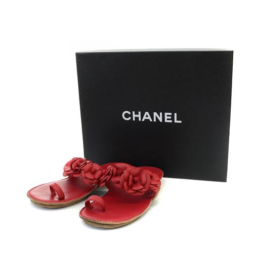 シャネル カメリア ココマーク フラット サンダル ミュール 36C 23cm  