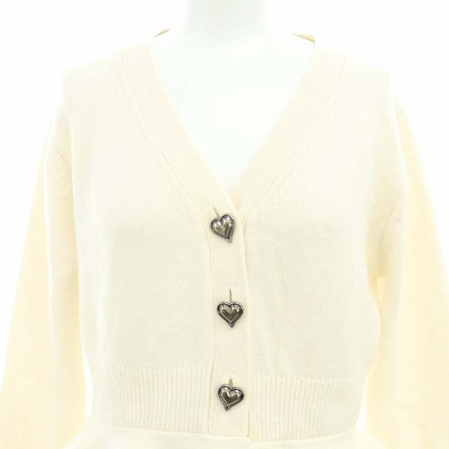 中古】ジプソフィア Gypsohila Waist Shape Cardigan Vネック カーディガン ハートボタン 長袖 F  オフホワイトの通販はau PAY マーケット - ブランド古着のベクトル | au PAY マーケット－通販サイト