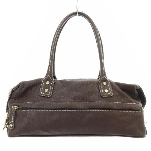 【中古】セリーヌ CELINE レザーボウリングバッグ ハンドバッグ ロゴ 茶色 ブラウン /SR35 ■SH ■OH レディースの通販は