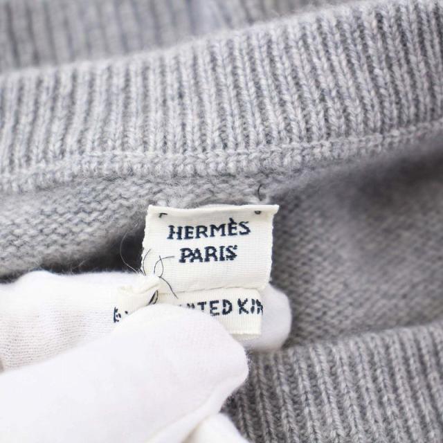 エルメス HERMES カシミヤ ボートネック ニット セーター 長袖 切替 