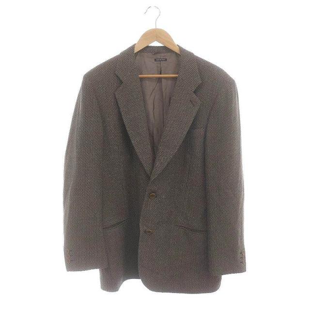 【中古】ジョルジオアルマーニ ウール テーラードジャケット シングル 総柄 ヴィンテージ 50 黒 ブラック グレーの通販は 8,500円