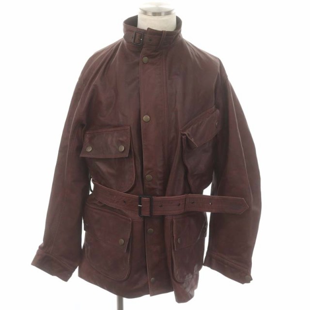 【中古】バブアー Barbour International Leather ジャケット ブルゾン ヴィンテージ L 茶 ブラウン /YQ ■OS ■SH