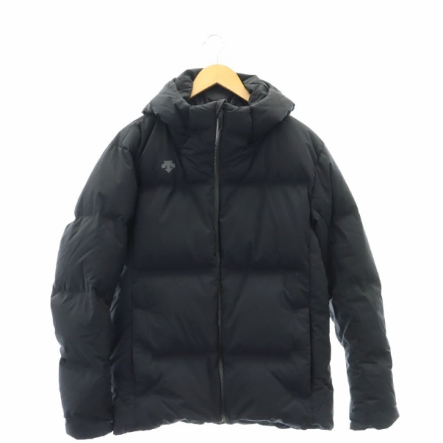 【中古】デサント DESCENTE ナイロンフーデッドダウンジャケット フード L 黒 ブラック /MF ■OS メンズ