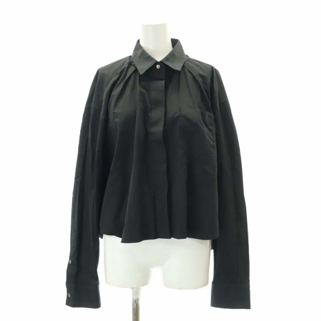 【中古】サカイ Thomas Mason Cotton Poplin Shirt シャツ ブラウス 長袖 フロントボタン コットン 3 L 黒 ブラック