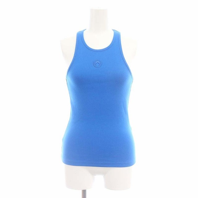 【中古】マリーンセル 24SS Organic Cotton Rib 2x2 Tank Top タンクトップ ニット ノースリーブ 青 レディース