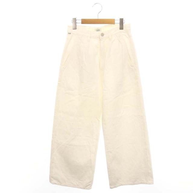 【中古】シチズン オブ ヒューマニティー 23SS TUCK DENIM デニムパンツ ワイド ジッパーフライ コットン 24 白の通販は 10,300円