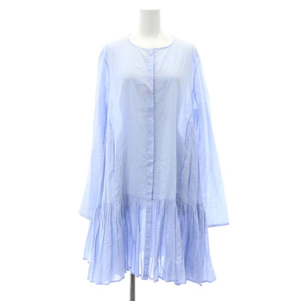 【中古】マーレット 22SS MERTEL ワンピース 膝丈 長袖 前開き ギャザー 水色 レディースの通販は