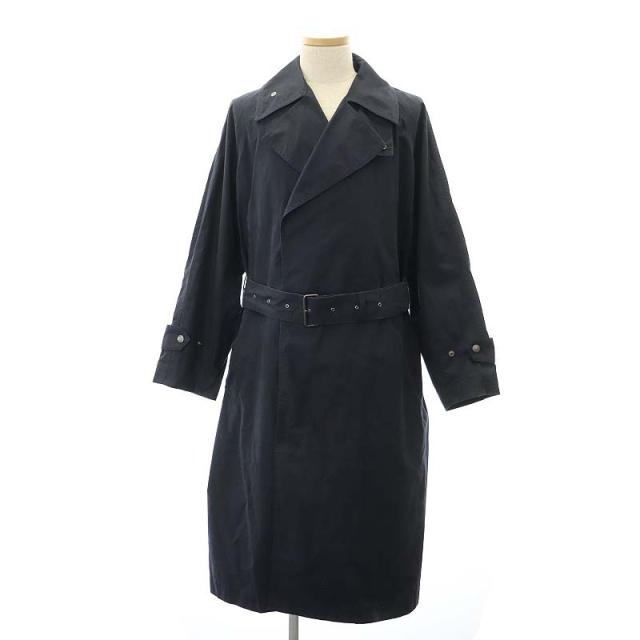 【中古】イレーヴ YLEVE 超高密度ギザコットン ベルテッドコート ロング 4 紺 ネイビー /HK ■OS メンズの通販は