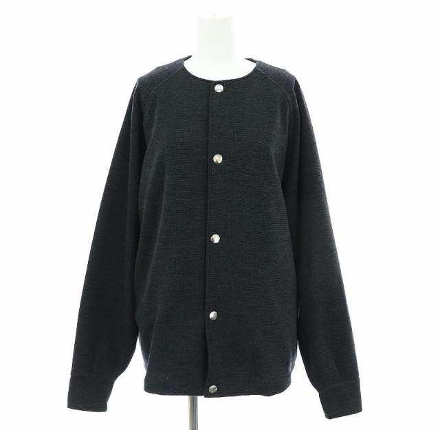 【中古】ザ リラクス THE RERACS 23AW スナップボタンノーカラージャケット ウール混 F チャコールグレー レディース