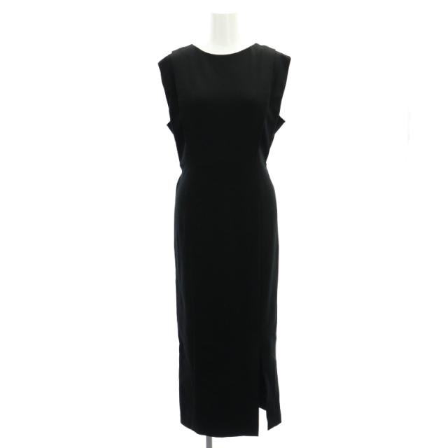 【中古】ジャスグリッティー JUSGLITTY 23AW Iラインワンピース ロング ノースリーブ リボン 1 黒 ブラックの通販は