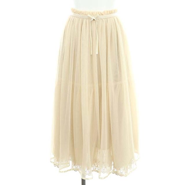 【中古】フランシュリッペ franche lippee オーダーチュールスカート ロング M ベージュ /HK ■OS ■SH レディースの通販は