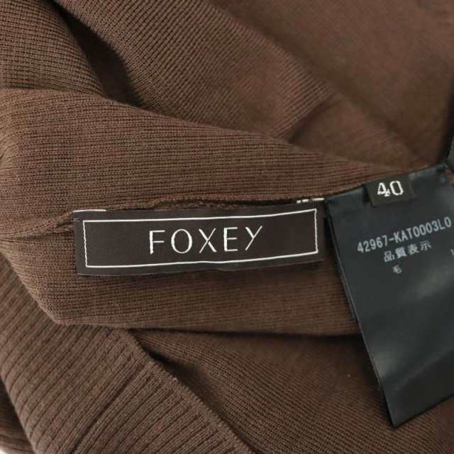 【中古】フォクシー FOXEY Knit Top Day Time ウールニット セーター 長袖 プルオーバー 40 M 茶 ブラウン