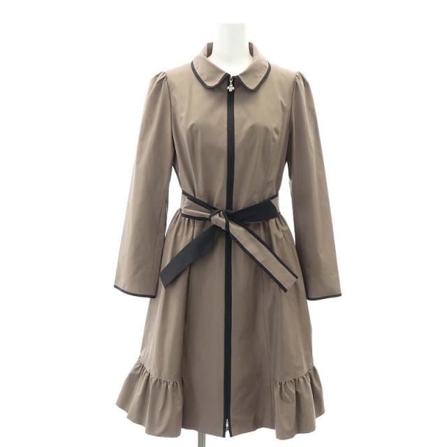 【中古】エムズグレイシー M'S GRACY 丸襟 フルジップ ロングコート 38 M 茶 ブラウン /SY ■OS レディースの通販は 10,300円