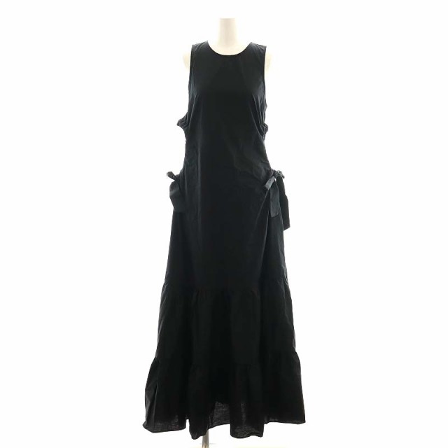 【中古】エステ ESTHE 24SS Teard ドレス VERMEILpariena取扱 ロング丈 マキシ丈 ノースリーブ コットン F 黒の通販は