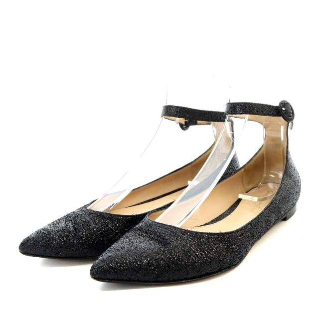 【中古】ジャンヴィトロッシ Gianvito Rossi ストラップパンプス オープントゥ 37 24.0cm 黒 ブラックの通販は 6,090円