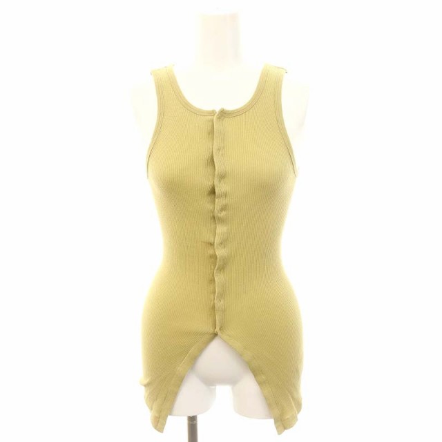 【中古】オーラリー AURALEE 24SS ORGANIC SOFT RIB TANK タンクトップ カットソー ノースリーブ 1 カーキベージュ