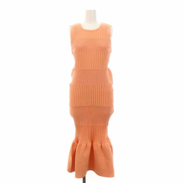 【中古】シーエフシーエル 23SS FLUTED DRESS 1 ドレス ワンピース ロング ノースリーブ 1 サーモンピンク レディース