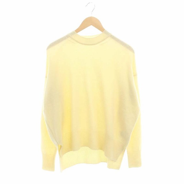 【中古】ジルサンダー JIL SANDER カシミヤ クルーネックニット セーター 長袖 プルオーバー 36 S クリームイエロー