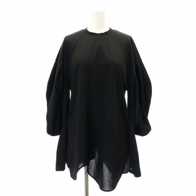 【中古】未使用品 エンフォルド ENFOLD 24AW VOLUME SLEEVE LONG SLEEVE T SHIRT Tシャツ 長袖 プルオーバー 38 黒