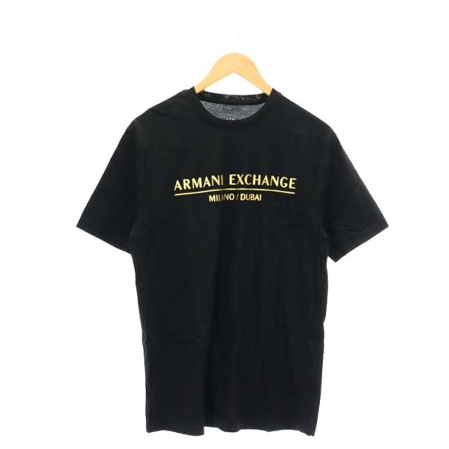 【中古】アルマーニエクスチェンジ A/X ARMANI EXCHANGE ロゴプリント 半袖Tシャツ カットソー S 黒 ブラックの通販は 5,800円