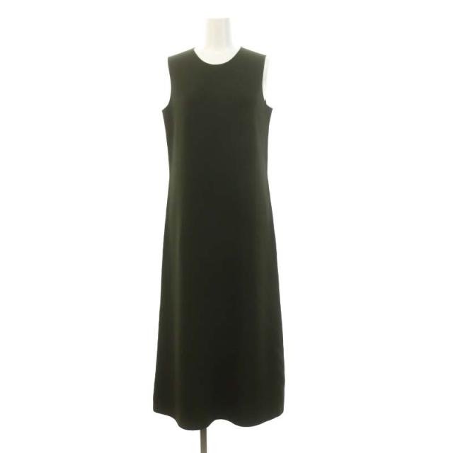 【中古】セオリー 24SS Wooster Crepe Knit SLVLESS Shift DR ワンピース ニット ロング ノースリーブ S 深緑の通販は 8,800円