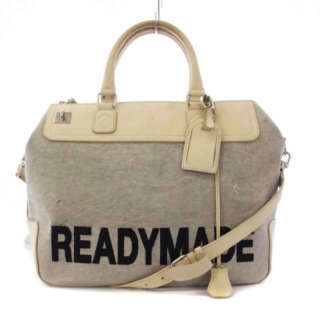 【中古】レディメイド　READYMADE GYM BAGL ジムバッグ ボストンバッグ ショルダーバッグ 2WAY ベージュ