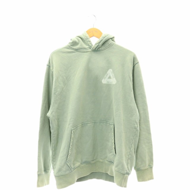 【中古】パレス 23AW WASHED OUT TRI-FERG HOOD パーカー プルオーバー 長袖 L ライトカーキ ■OS ■AD メンズ