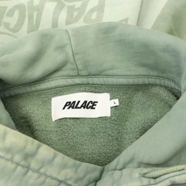 【中古】パレス 23AW WASHED OUT TRI-FERG HOOD パーカー プルオーバー 長袖 L ライトカーキ ■OS ■AD メンズ