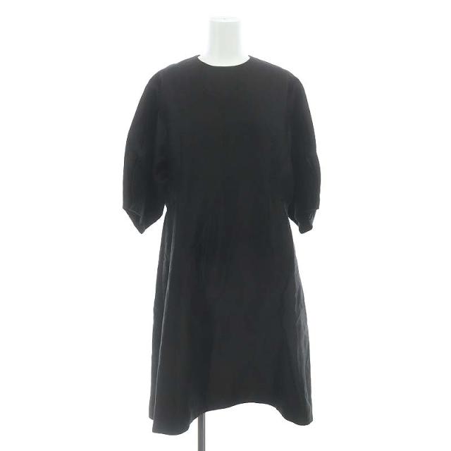 【中古】ブラミンク BLAMINK 24SS リネンシルクタックスリーヴワンピース 膝丈 五分袖 36 黒 ブラック /HK ■OSの通販は