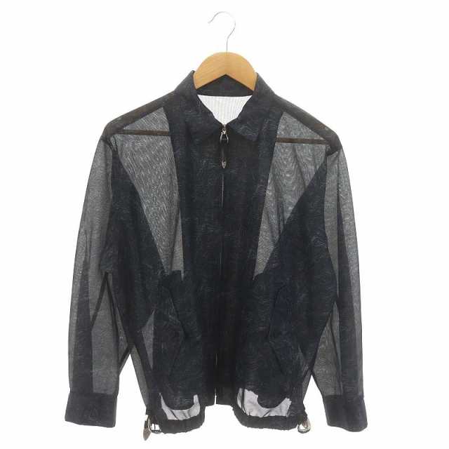 【中古】トーガ アーカイブス 23SS Mesh marble print blouson ブルゾン ジャケット S 黒 ブラック /MF ■OS メンズ