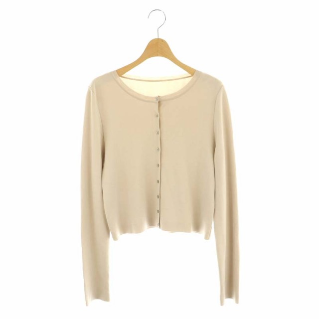 【中古】フォクシー Cardigan Everyday Cardigan カーディガン 長袖 ニット 40 ベージュ 39955 /MI ■OS レディースの通販は