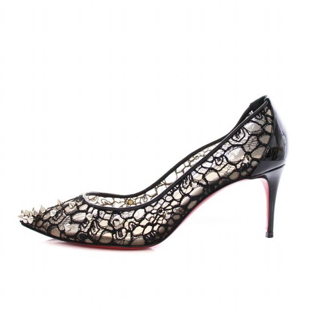 【極美品】Christian Louboutin フラットシューズ　シルバー36 極美品】Christian Louboutin フラットシューズ シルバー36