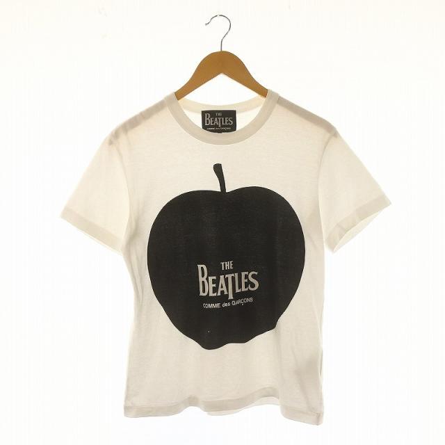 【中古】コムデギャルソン ビックアップルコットン Big apple Cotton S/S Tee カットソー Tシャツ 半袖 M 白 黒の通販は 5,130円