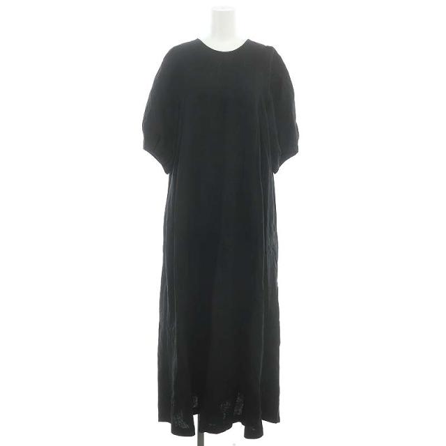 【中古】ロンハーマン Ron Herman リネンマキシワンピース 五分袖 ロング S 黒 ブラック ■SH /SY ■OS レディースの通販は