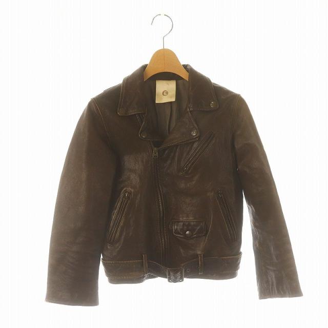 【中古】ビューティフルピープル ダブルライダーズジャケット 総裏地 ジップアップ 140 ダークブラウン