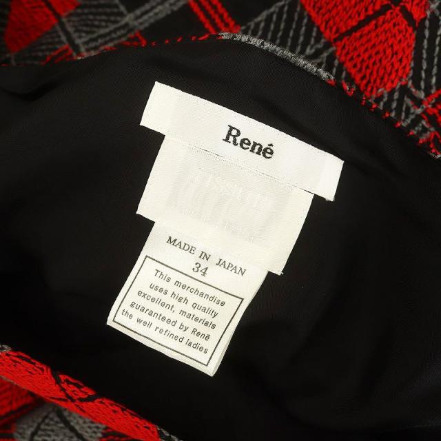 Rene ルネ 膝下ワンピース 34 ブラックチェック