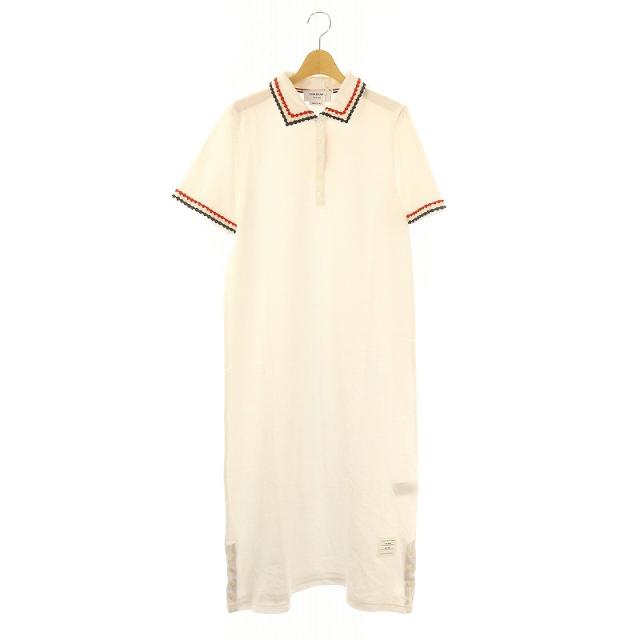 【中古】未使用品 トムブラウン タグ付き 24SS CALF LENGTH POLO DRESS クラシックピケポロシャツワンピース 42の通販は 48,800円