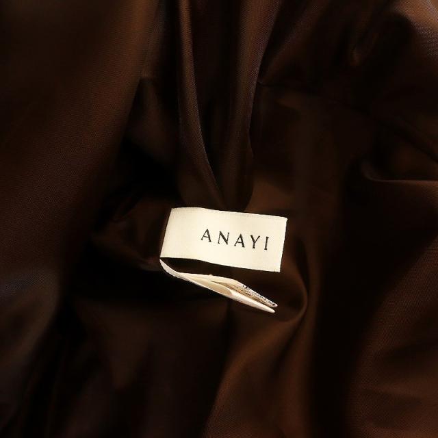 【中古】アナイ ANAYI 24AW ブライトツイルダブルバックル スカート フレア ロング 38 茶 ブラウン /HK ■OS ■SH_5